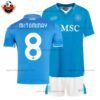 SSC Napoli Home Kid Replica Football Kit 2024/25 McTOMINAY 8 Printed - Over view - Blur