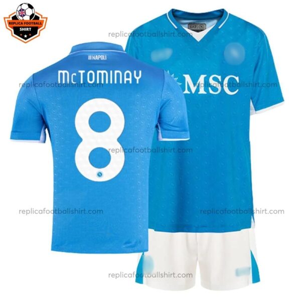 SSC Napoli Home Kid Replica Football Kit 2024/25 McTOMINAY 8 Printed