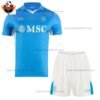 SSC Napoli Home Kid Replica Football Kit 2024/25 - Front view - BLur