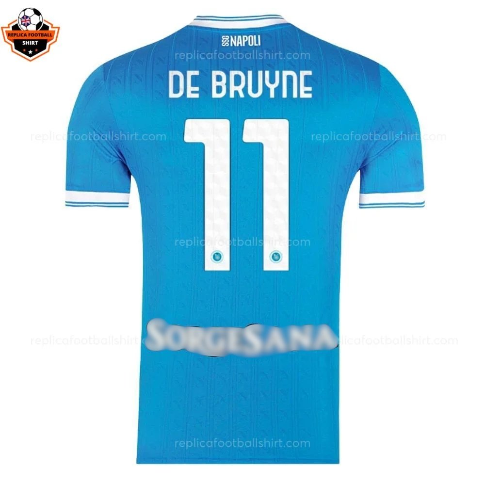 SSC Napoli Home Adult Replica Football Shirt 2025/26 DE BRUYNE 11 Printed - Back view - Blur