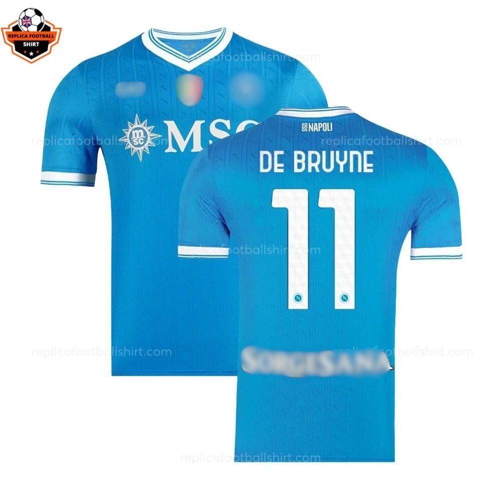 SSC Napoli Home Adult Replica Football Shirt 2025/26 DE BRUYNE 11 Printed - Over view - Blur