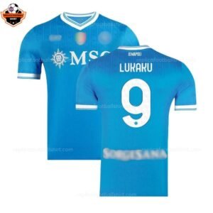 SSC Napoli Home Adult Replica Football Shirt 2025/26 LUKAKU 9 Printed - Over view - Blur