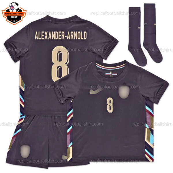 England Away Kid Replica Football Kit 2024 ALEXANDER-ARNOLD 8 Printed