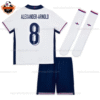 England Home Kid Replica Football Kit 2024 ALEXANDER-ARNOLD 8 Printed - Back view - Blur