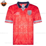 Retro England Away Red Men Replica Football Shirt 1990