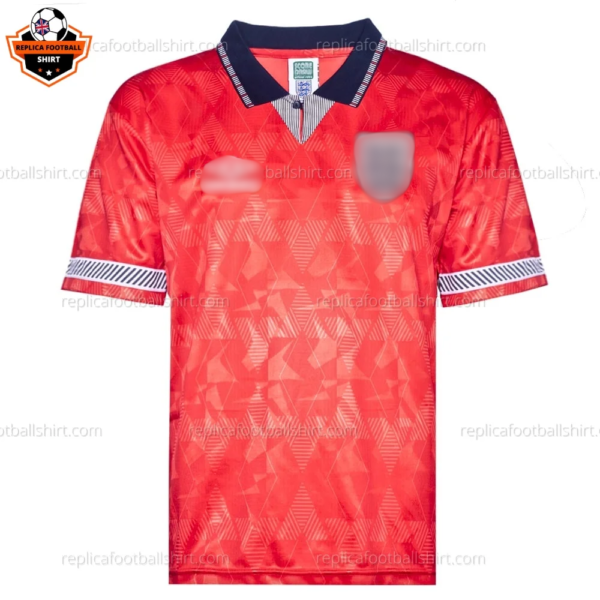Retro England Away Red Men Replica Football Shirt 1990