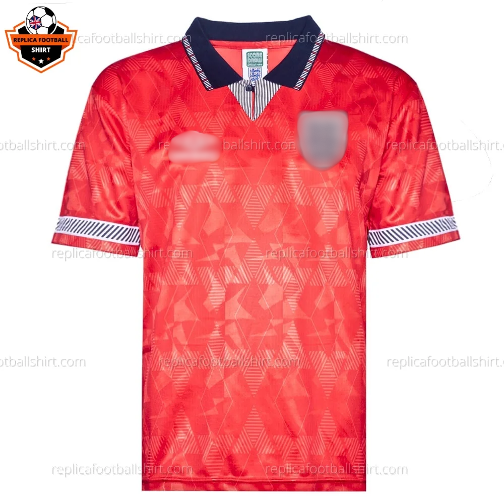 Retro England Away Red Men Replica Football Shirt 1990 - Front view - Blur