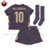 England Away Kid Replica Football Kit 2024 BELLINGHAM 10 Printed - Back view - Blur