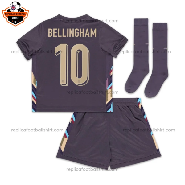 England Away Kid Replica Football Kit 2024 BELLINGHAM 10 Printed
