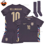 England Away Kid Replica Football Kit 2024 BELLINGHAM 10 Printed