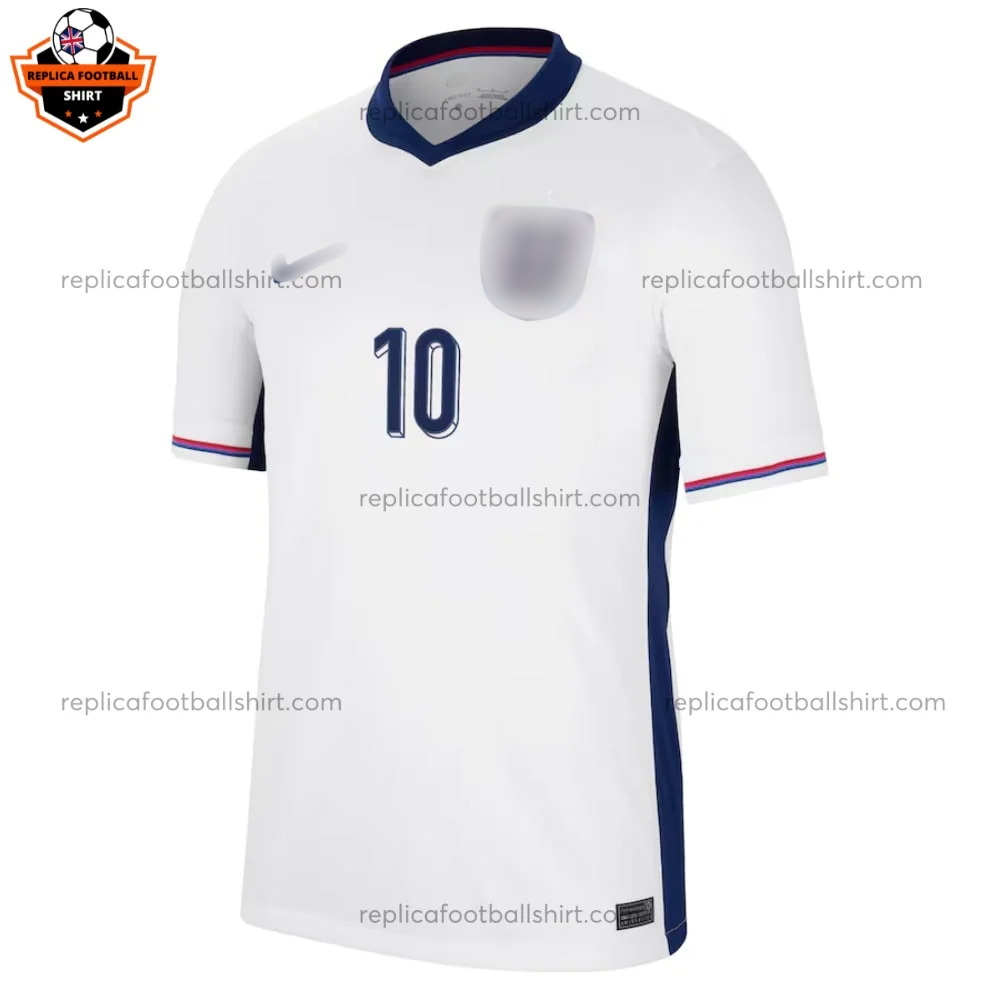 England Home Men Replica Football Shirt 2024 BELLINGHAM 10 Printed - Front view - Blur