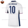 England Home Men Replica Football Shirt 2024 BELLINGHAM 10 Printed - back view - Blur