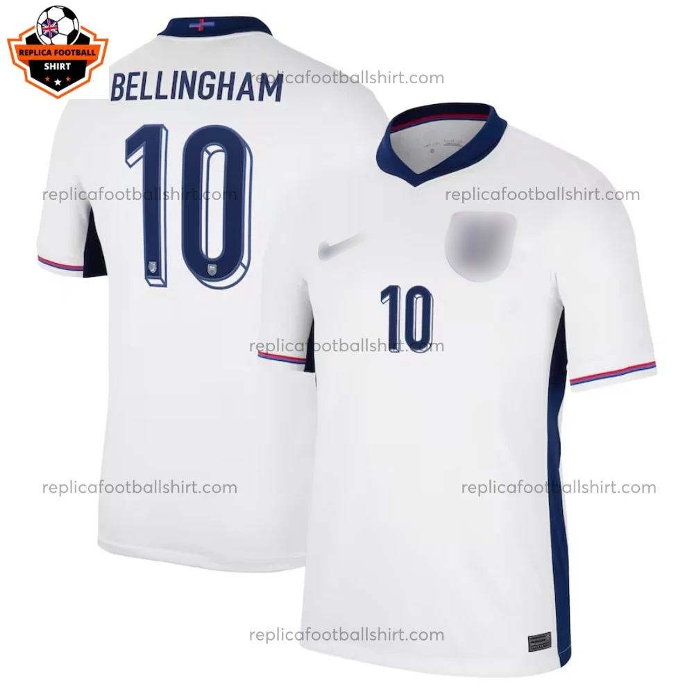 England Home Men Replica Football Shirt 2024 BELLINGHAM 10 Printed - Over view - Blur