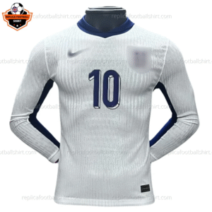 England Home Men Replica Football Shirt 2024 BELLINGHAM 10 Printed Long Sleeve - Front view - Blur