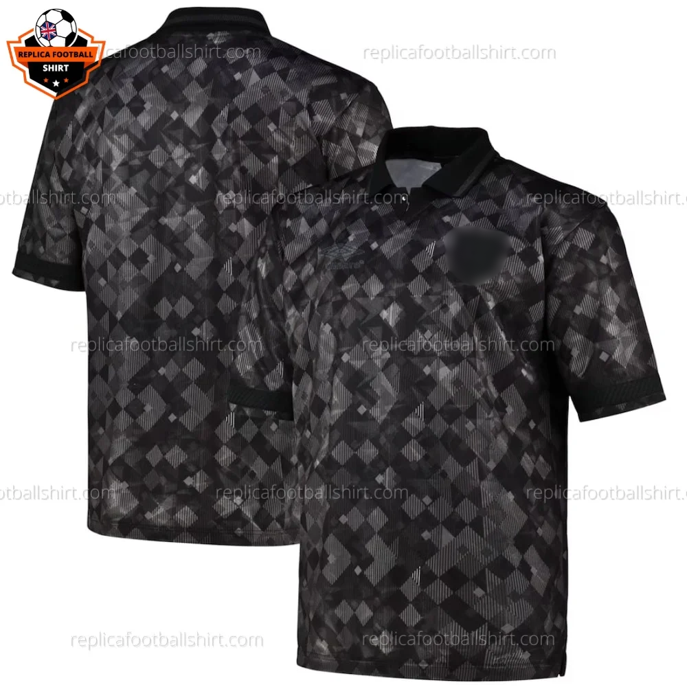 Retro England Black Special Men Replica Football Shirt 1990 - Over view - Blur