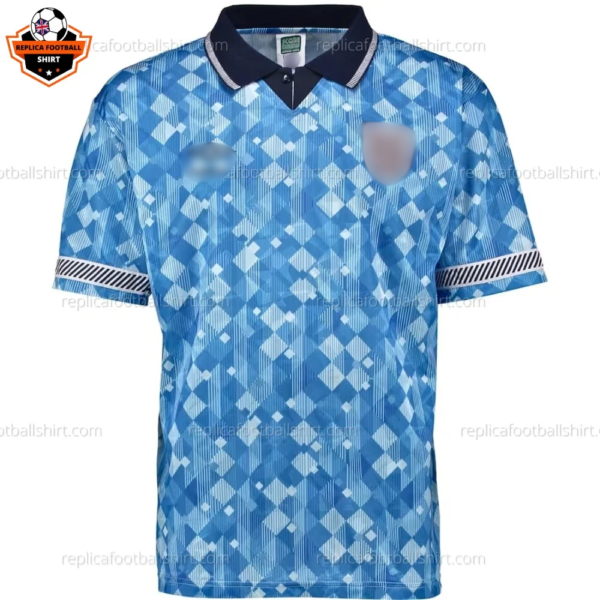 Retro England Blue Men Replica Football Shirt 1990