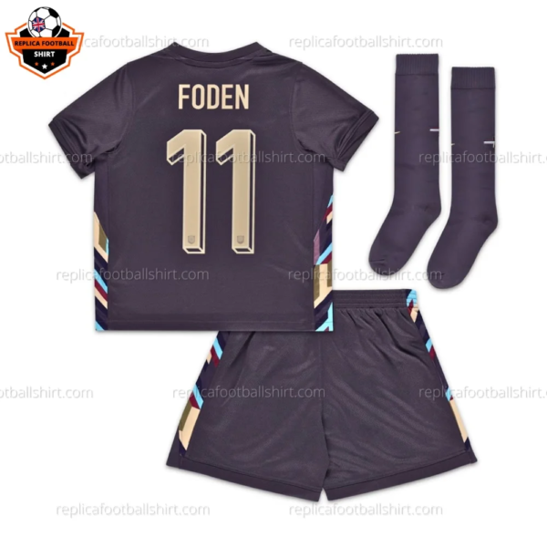 England Away Kid Replica Football Kit 2024 FODEN 11 Printed