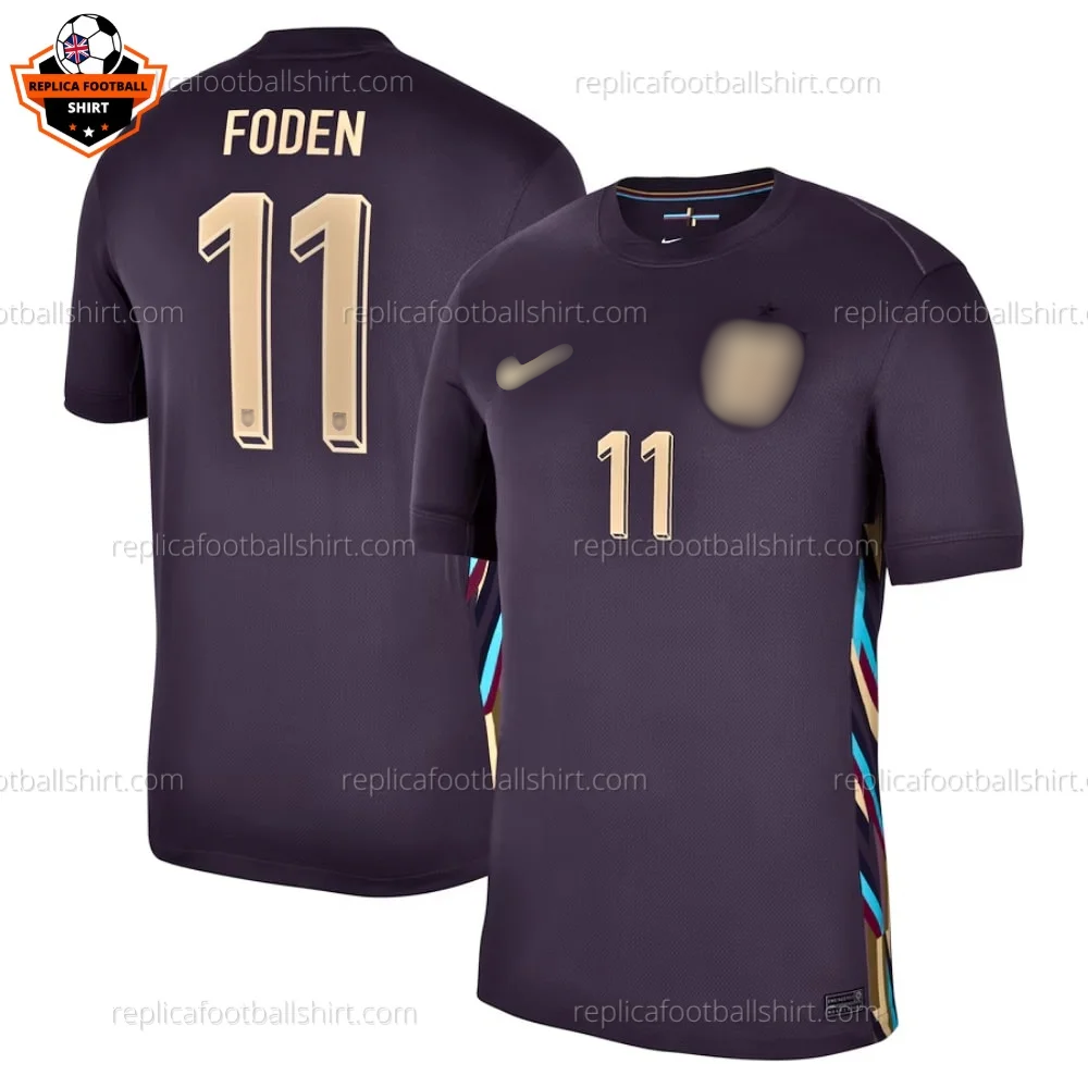 England Away Men Replica Football Shirt 2024 FODEN 11 Printed - Over view - Blur