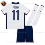 England Home Kid Replica Football Kit 2024 FODEN 11 Printed
