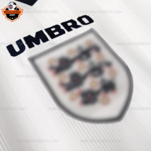 Retro England Home Replica Football Shirt 1996 Long Sleeve -details - blur