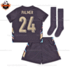 England Away Kid Replica Football Kit 2024 PALMER 24 Printed - Back view - Blur