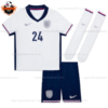 England Home Kid Replica Football Kit 2024 PALMER 24 Printed - Front view - Blur