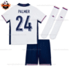 England Home Kid Replica Football Kit 2024 PALMER 24 Printed - Back view - Blur