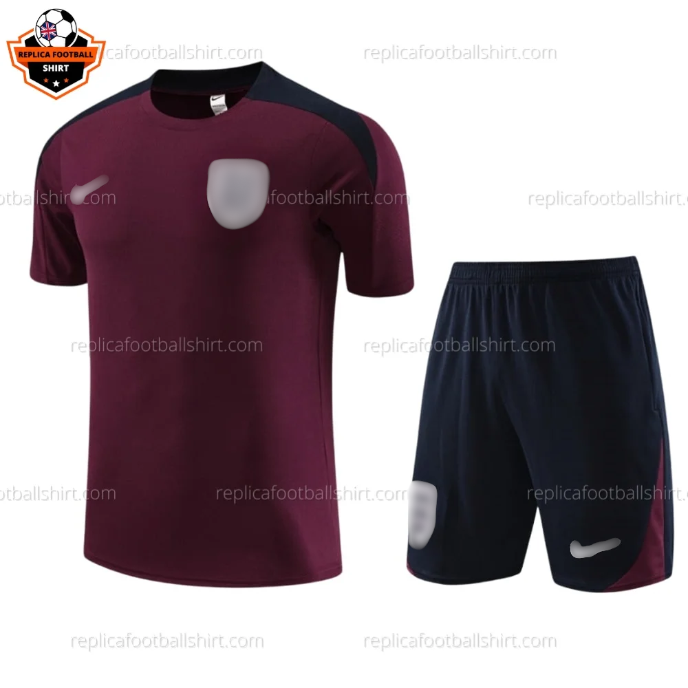 England Red Training Kid Replica Football Kit 2023/24 - Front view - Blur