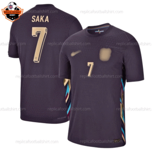 England Away Men Replica Football Shirt 2024 SAKA 7 Printed - Over view - Blur