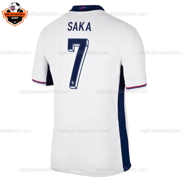 England Home Men Replica Football Shirt 2024 SAKA 7 Printed