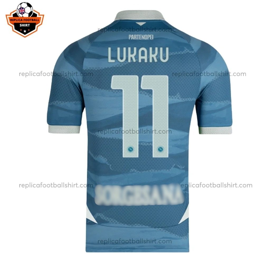 SSC Napoli Limited Edition Men Replica Football Shirt 2024/25 LUKAKU 11 Printed - Back view- Blur