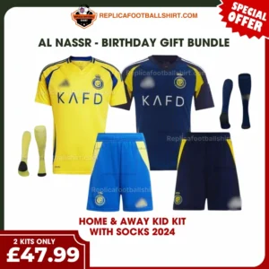 Al Nassr 2024/25 Gift Bundle – Home and Away Fan-Version Kids Football Kits