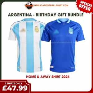 Argentina 2024 Gift Bundle – Home and Away Fan-Version Men Football Shirts
