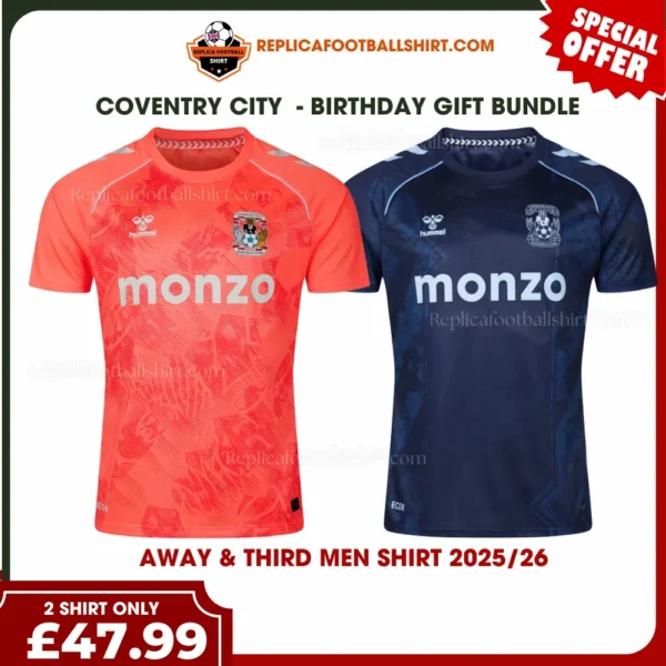 Coventry City 2025/26 Gift Bundle – Away and Third Fan-Version Men Football Shirts