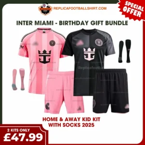 Inter Miami 2025/26 Gift Bundle – Home and Away Fan-Version Kids Football Kits (With Socks)