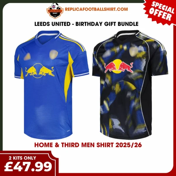 Leeds United 2025/26 Gift Bundle – Away and Third Fan-Version Men Football Shirts