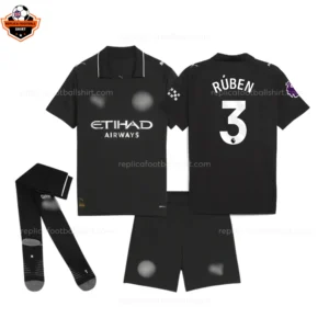 Manchester City Away Kid Replica Football Kit 25/26 RÚBEN 3 Printed
