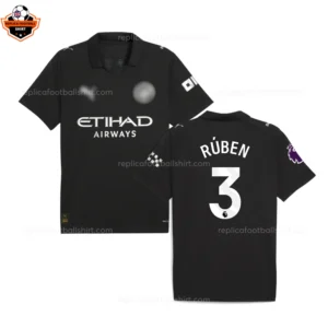Manchester City Away Men Replica Football Shirt 25/26 RÚBEN 3 Printed