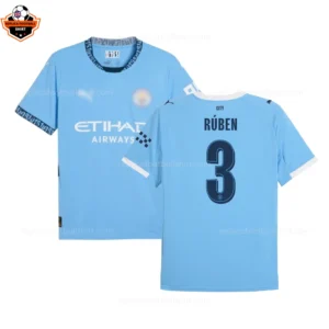 Manchester City Home Men Replica Football Shirt 25/26 RÚBEN 3 Printed
