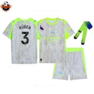 Manchester City Third Kid Replica Football Kit 25/26 RÚBEN 3 Printed