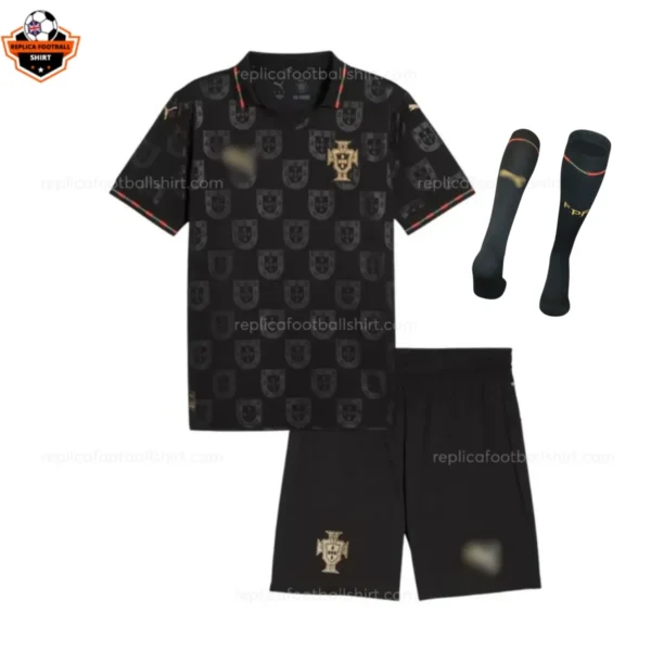 Portugal Black Panther 2026 Kid Replica Football Kit