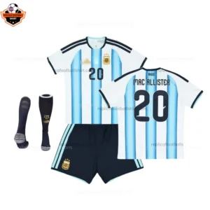Argentina World Cup 2026 MAC ALLISTER 20 Home For Men and Kid Replica Football Kit