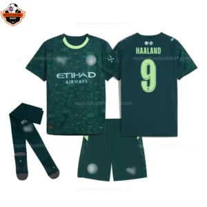 Manchester City Fourth Kid Replica Football Kit 25/26 HAALAND 9 Printed