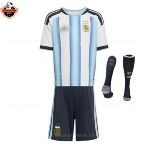 Argentina Home White For Men and Kid Replica Football Kit 2026 - Front view