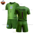 England PICKFORD 1 Green Goalkeeper Kid Replica Football Kit 2025/26