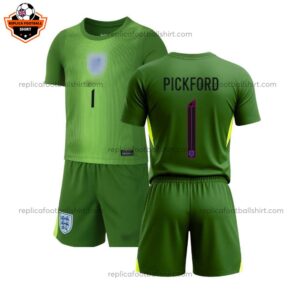 England PICKFORD 1 Green Goalkeeper Kid Replica Football Kit 2025/26