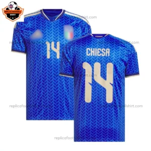 Italy World Cup 2026 CHIESA 14 Home Men Replica Football Shirt