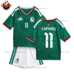 Mexico S.GIMENEZ 11 Home Kid Replica Football Kit 2026