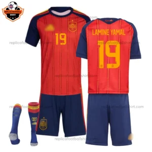 Spain World Cup 2026 LAMINE YAMAL 19 Home Kid Replica Football Kit
