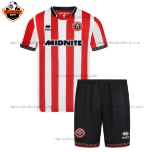 Sheffield United Home Kid Replica Football Kit 2025/26 front graphic